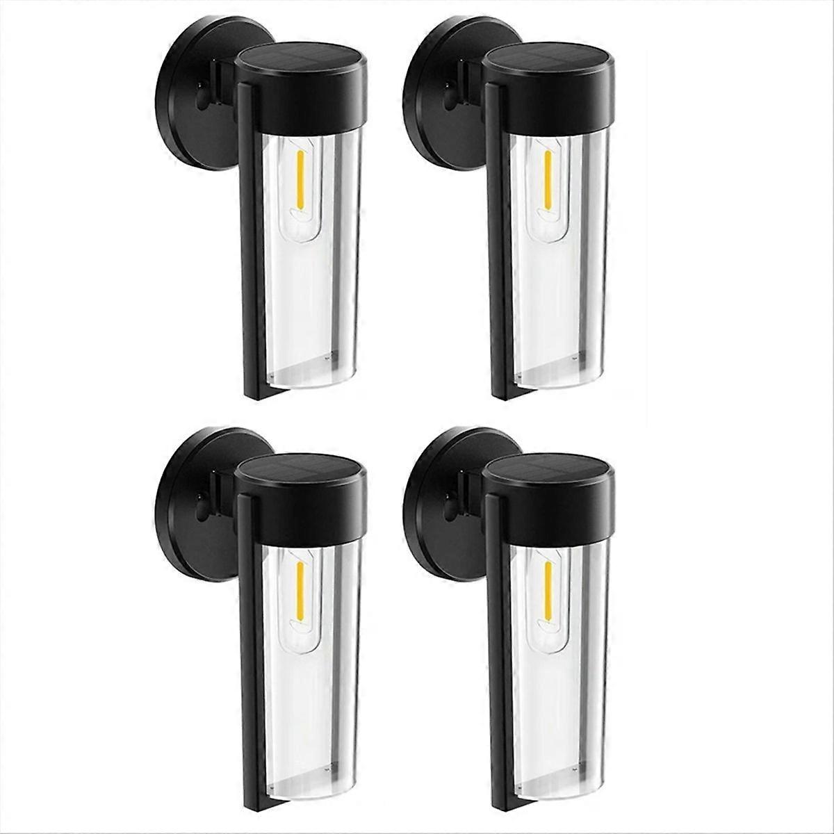 4PCS LED Solar Wall Mount Light Garden Decoration Post Porch Lights