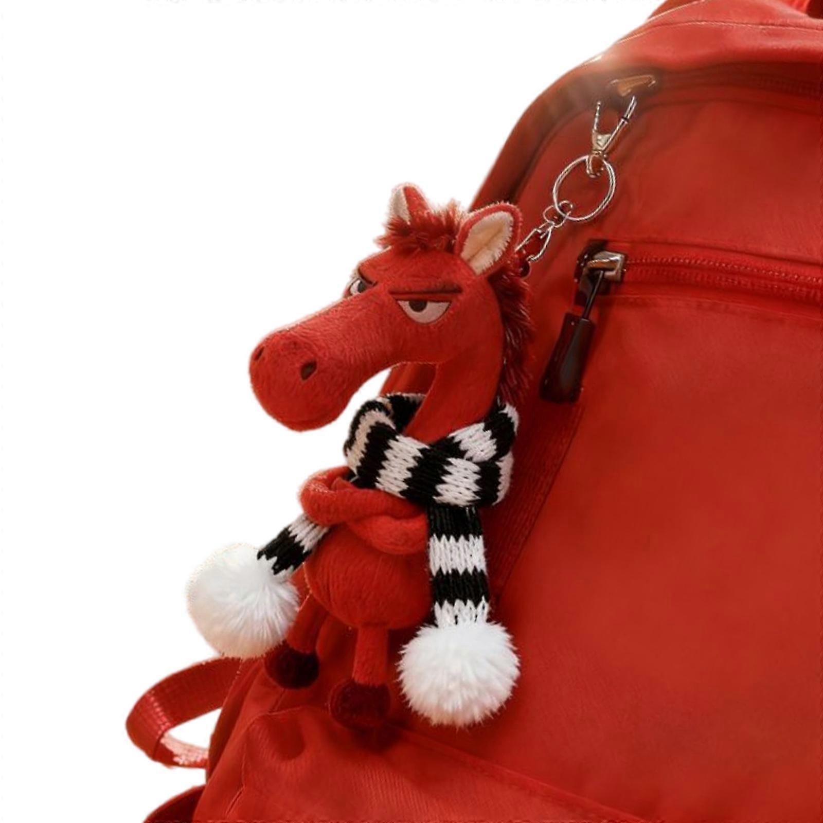 Soft Plush Keychain Featuring Scarf Design for Daily Comfort Warmth and Creative Pendant Enhancement in Daily Life  Red