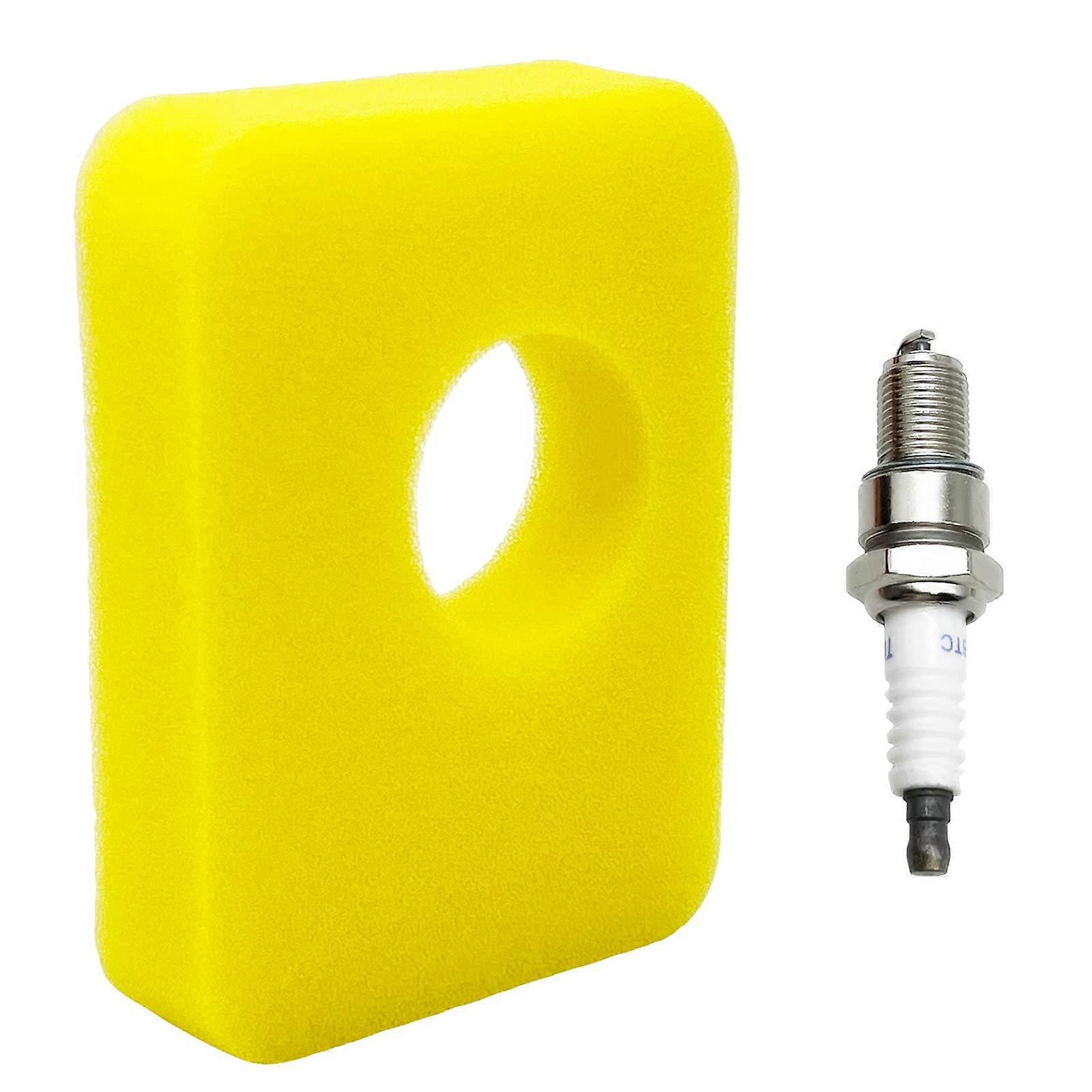 Air Filter and Spark Plug Kit, Foam Replacement for Briggs and Stratton Lawn Mower Engines
