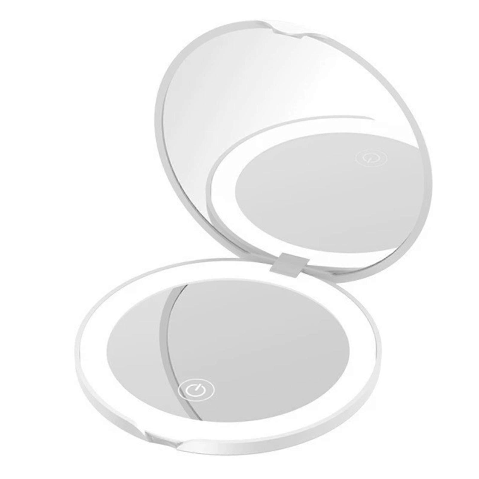 Travel Hand Mirror Touch Screen LED Makeup Mirror for Dormitory