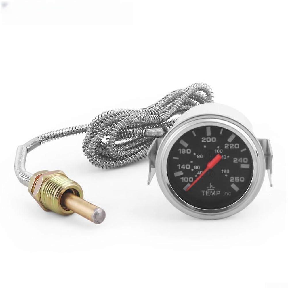 52mm Mechanical Water Temperature Gauge 12V with 1/2 NPT Sensor, Dual Scale Celsius Fahrenheit