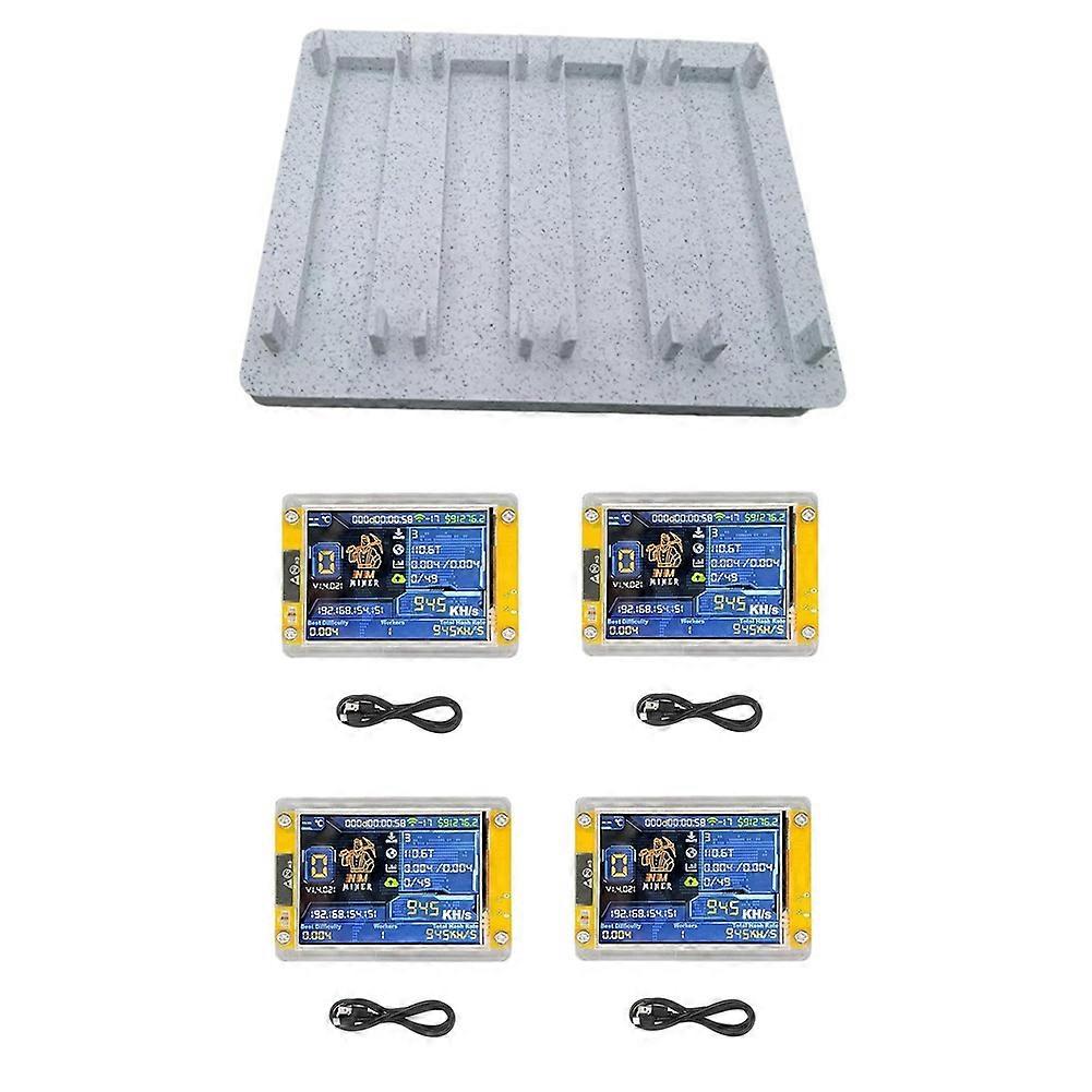 Upgraded 3400KH/S 2.8 Inch Smart Display Bitcoin Crypto Solo Lottery Miner NMMiner NerdMiner+4 Slots Stand Lottery Miner