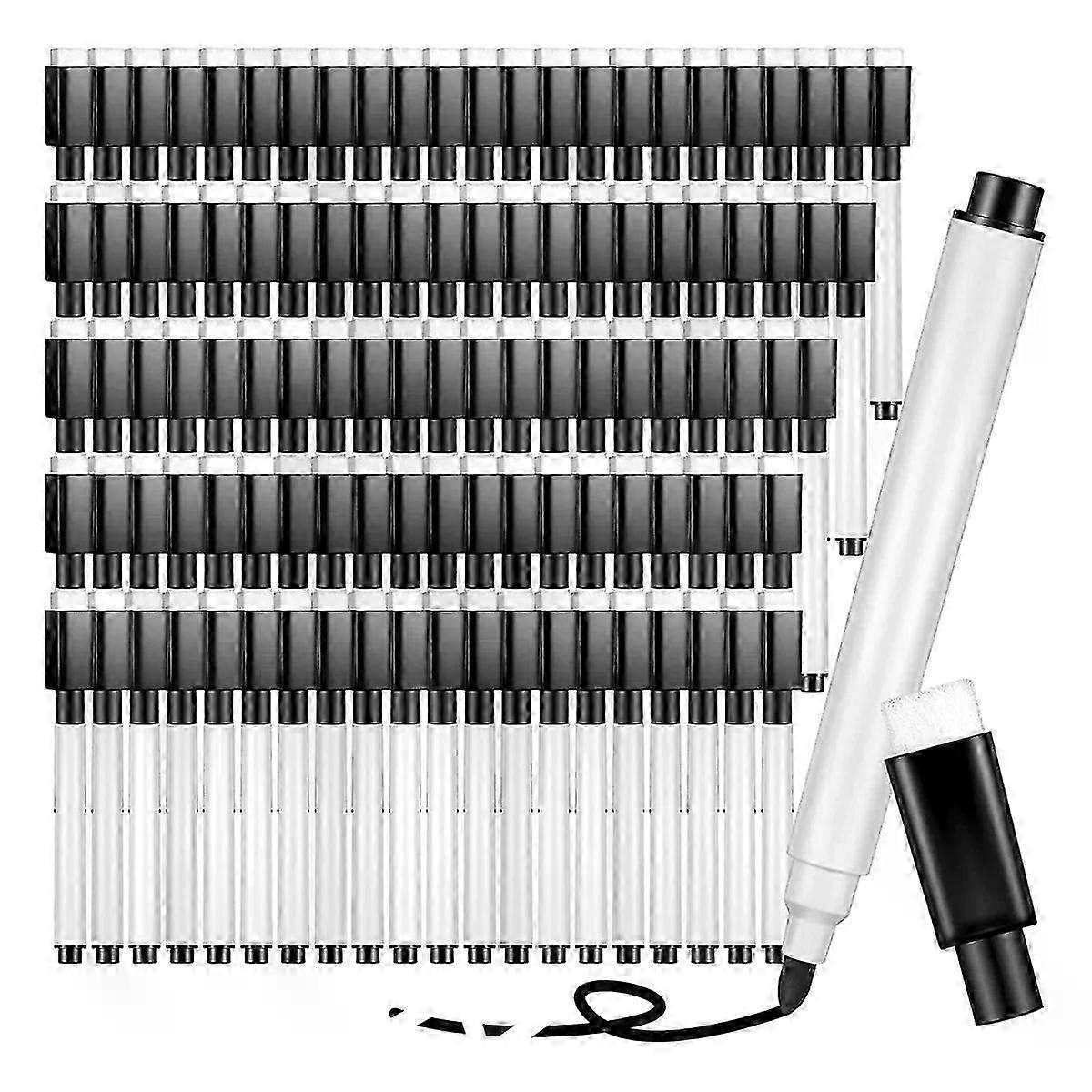 100 Pieces Dry Erase Markers Whiteboard Black Dry Erase Markers with Rubber Cap Fine Tip Dry Erase Markers
