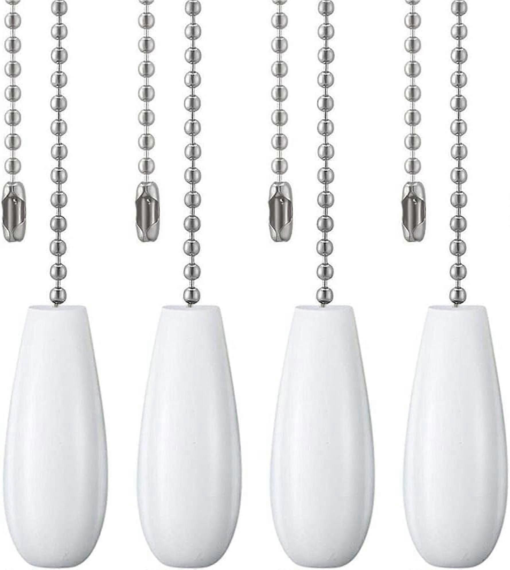 4 Pcs Ceiling Fan Chain Pulls Decorative Extension, 12 Inches Wooden Pull Chain Fan Pulls Set Ornaments for Ceiling Light Lamp Fan Chain