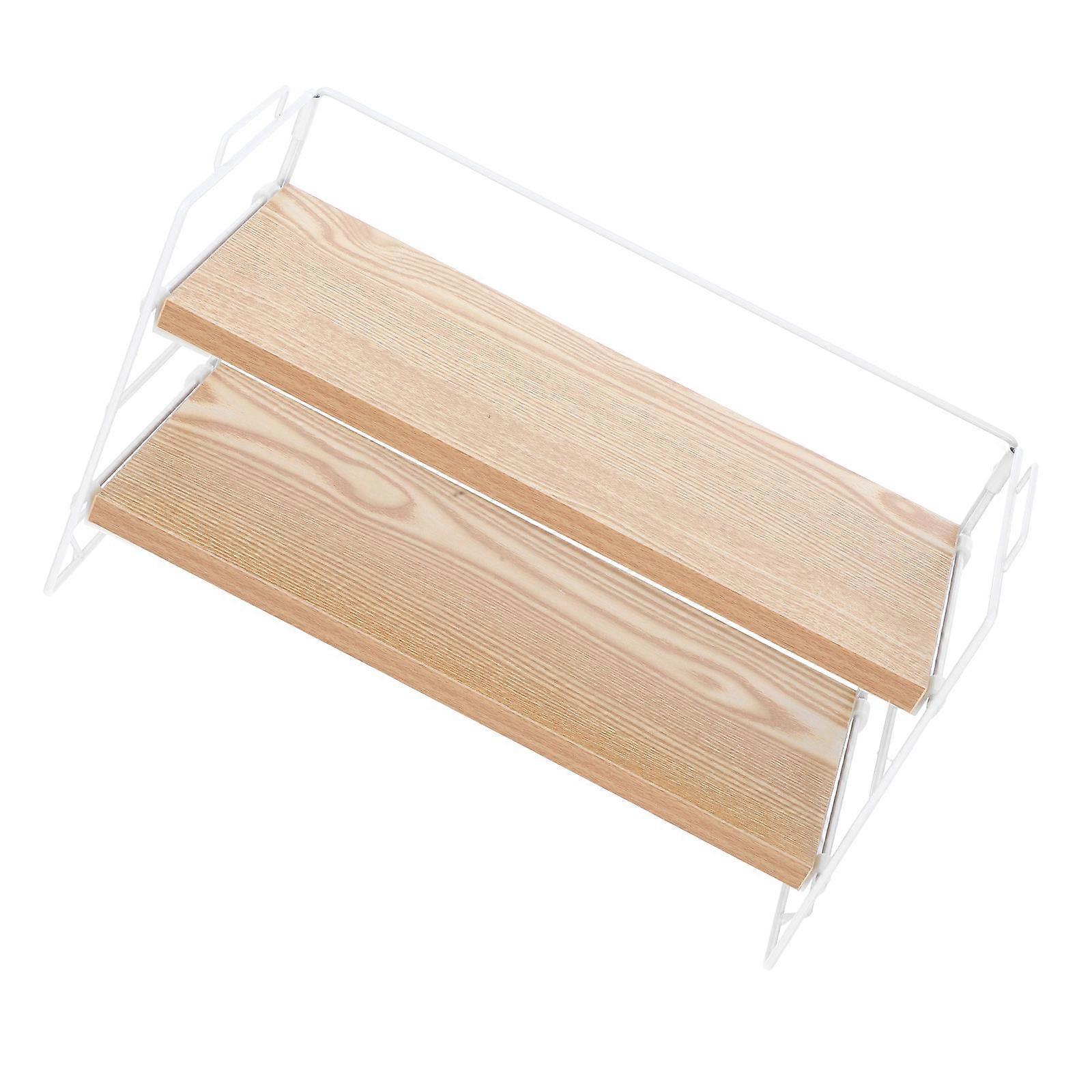 Multipurpose Doubletier Bookshelf for Desk Storage Rack 2-Tier Organizer