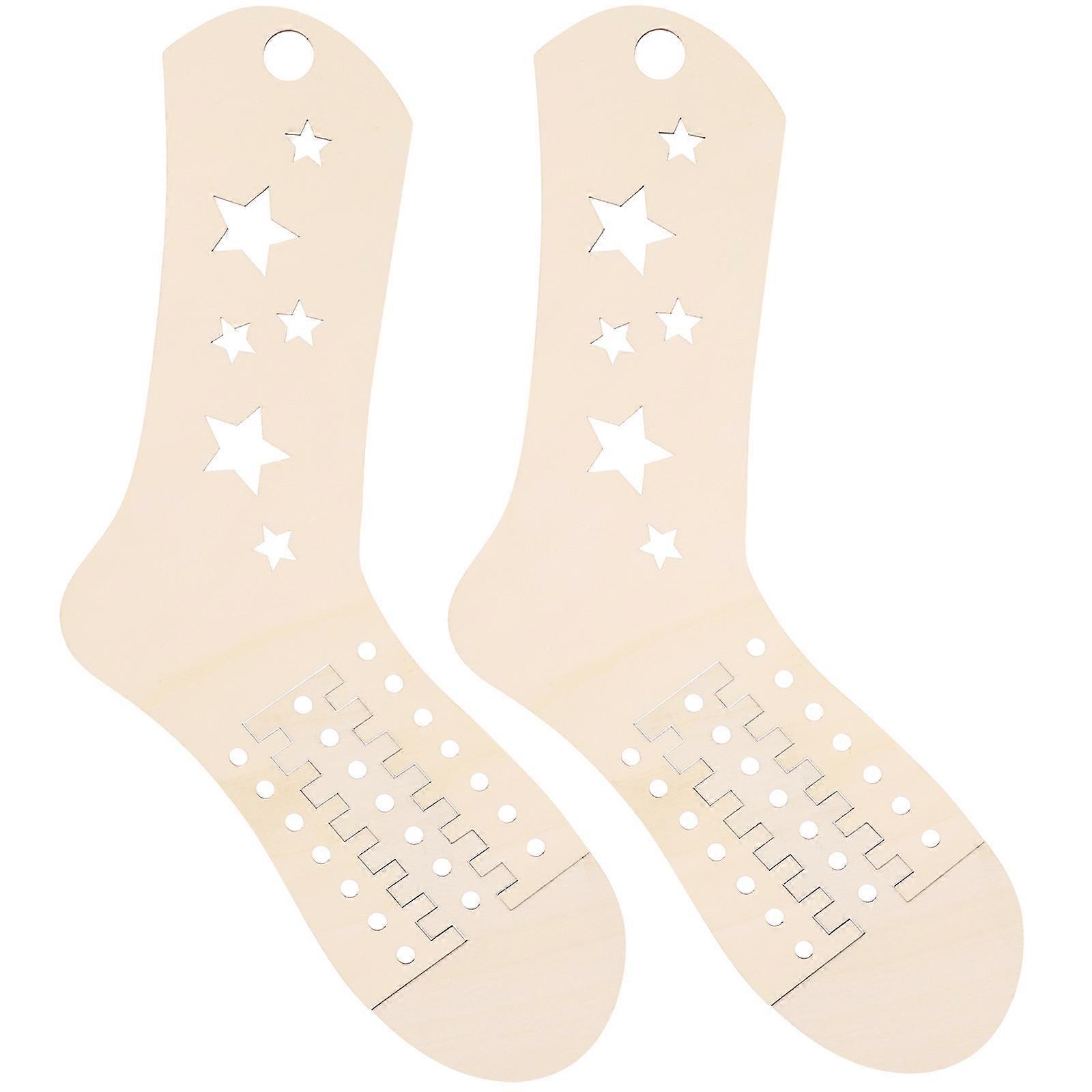 Wood Sock Blockers for Knitting Smooth Edges 8Pcs DIY Sock Molds