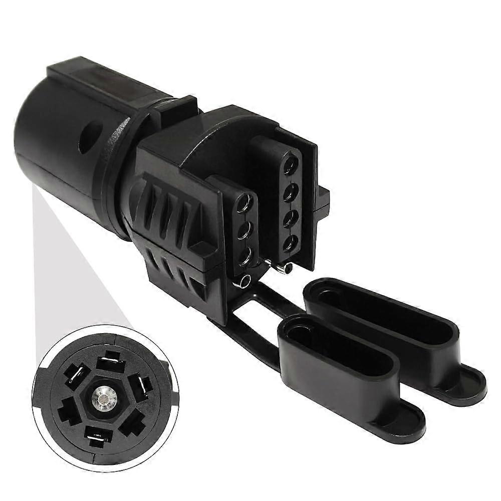 Trailer Plug Adapter 7 Pin Round to 4 Pin and 5 Pin Connector, 2 in 1 Weatherproof for RV, Boat, Car