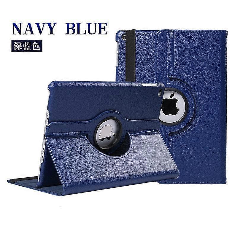 Stylish Case For Ipad Mini 4/5 Dark Blue Lychee Texture Rotating Leather No692