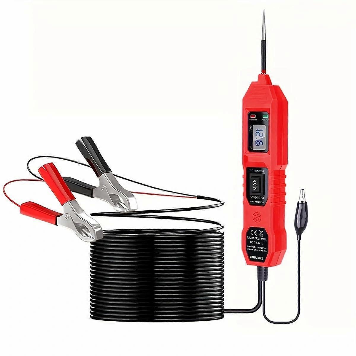 Automotive Circuit Tester with LCD Display for 12V36V Car Electrical Diagnostics, 4.5m Cable, Red
