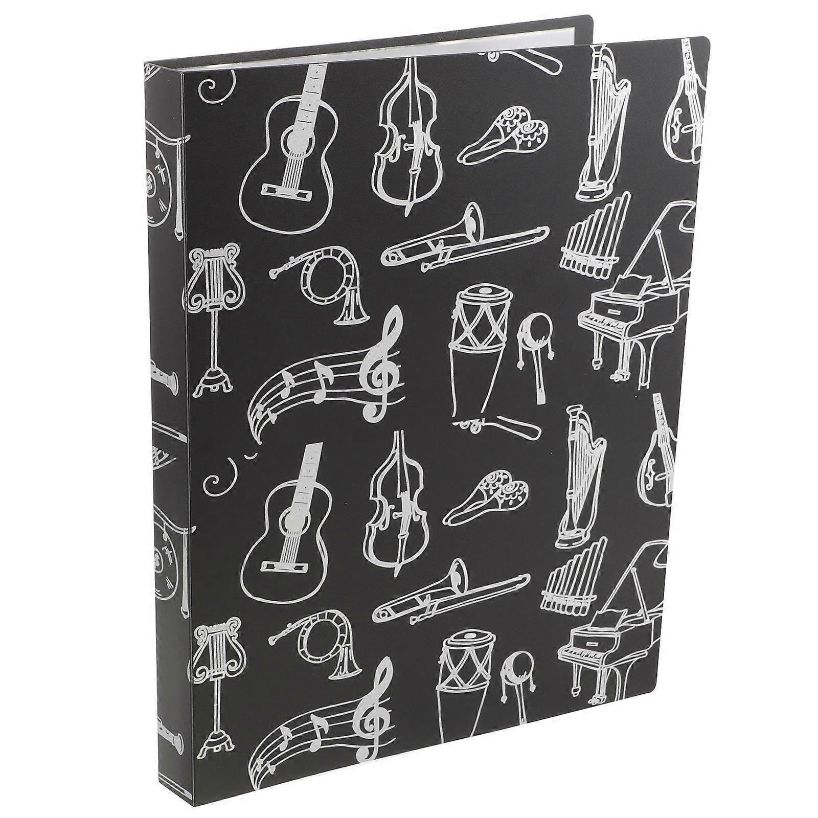 Musical Instruments Document Organizer A4 Size Black Plastic File Storage For Music Lessons 3Pcs