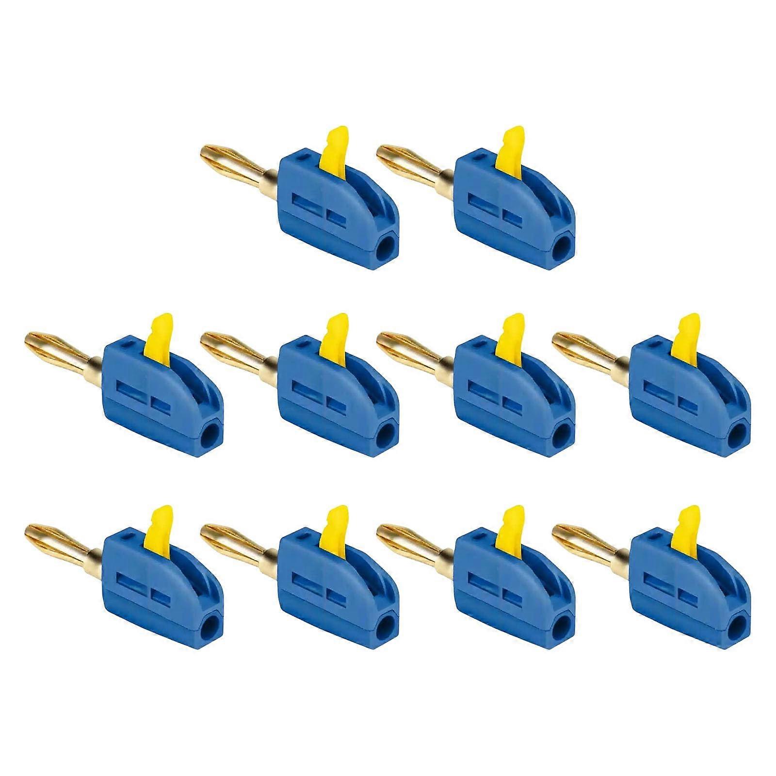 10Pcs 4mm Gold Plated Banana Plug Connectors 32A  Current Quick Connection for Electrical Testing