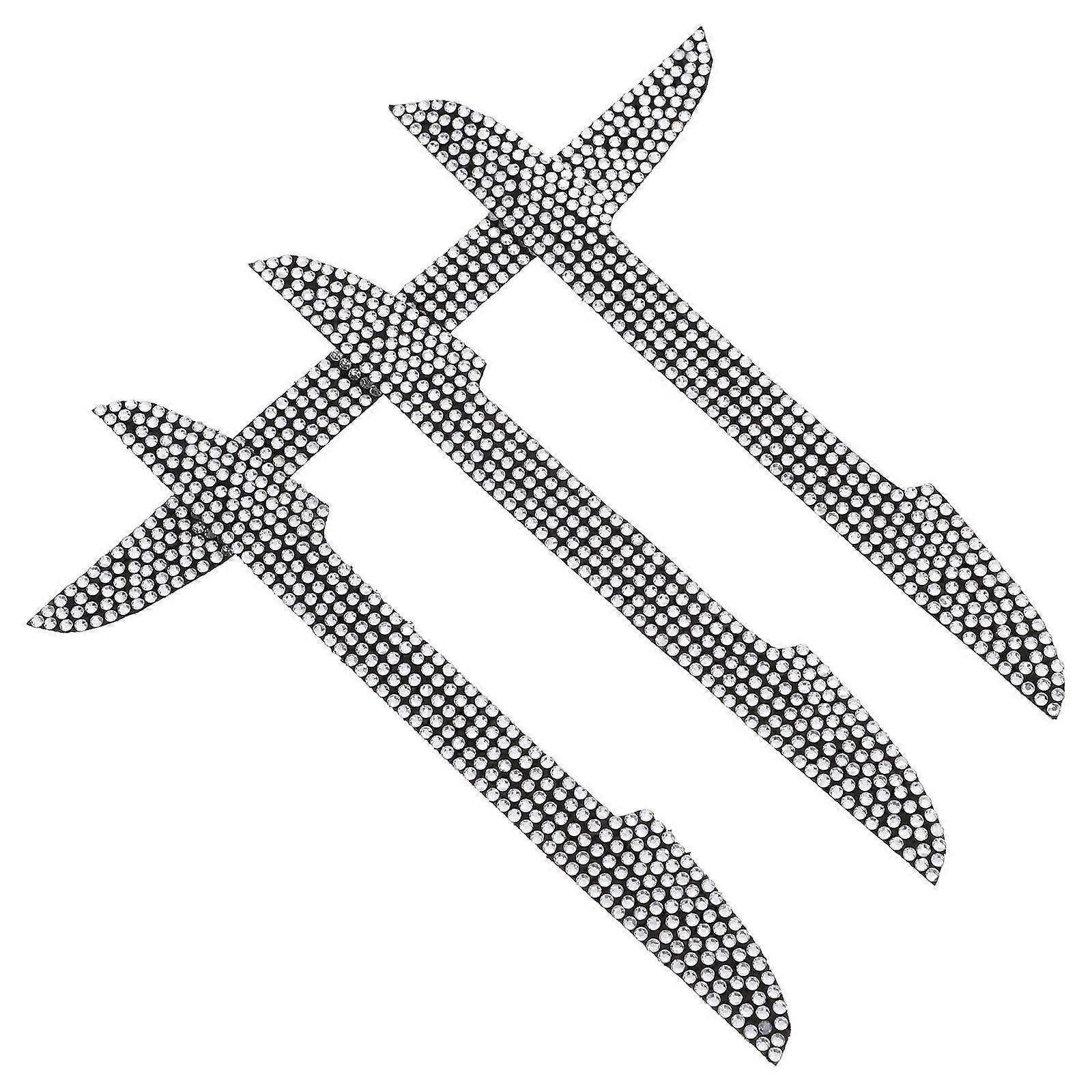 Rhinestone Car Door Handle Protector Scratch-Resistant Protective Rectangular Elegant 4Pcs