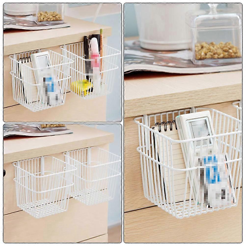White Punch-Free Hanging Storage Basket for Kitchen with 2Pcs