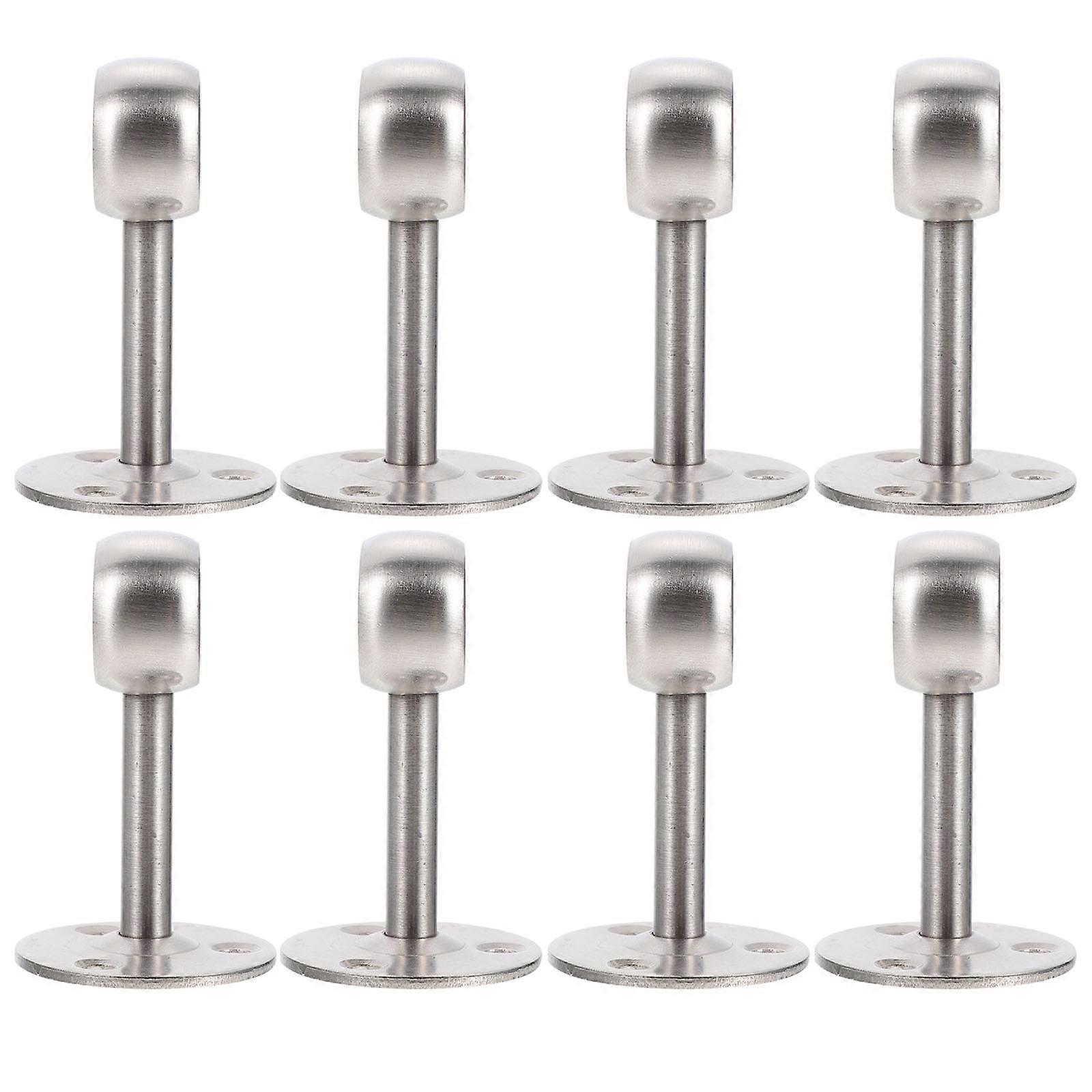 Curtain Rod Support Stainless Steel Brackets for Ceiling Mount 8Pcs Silver