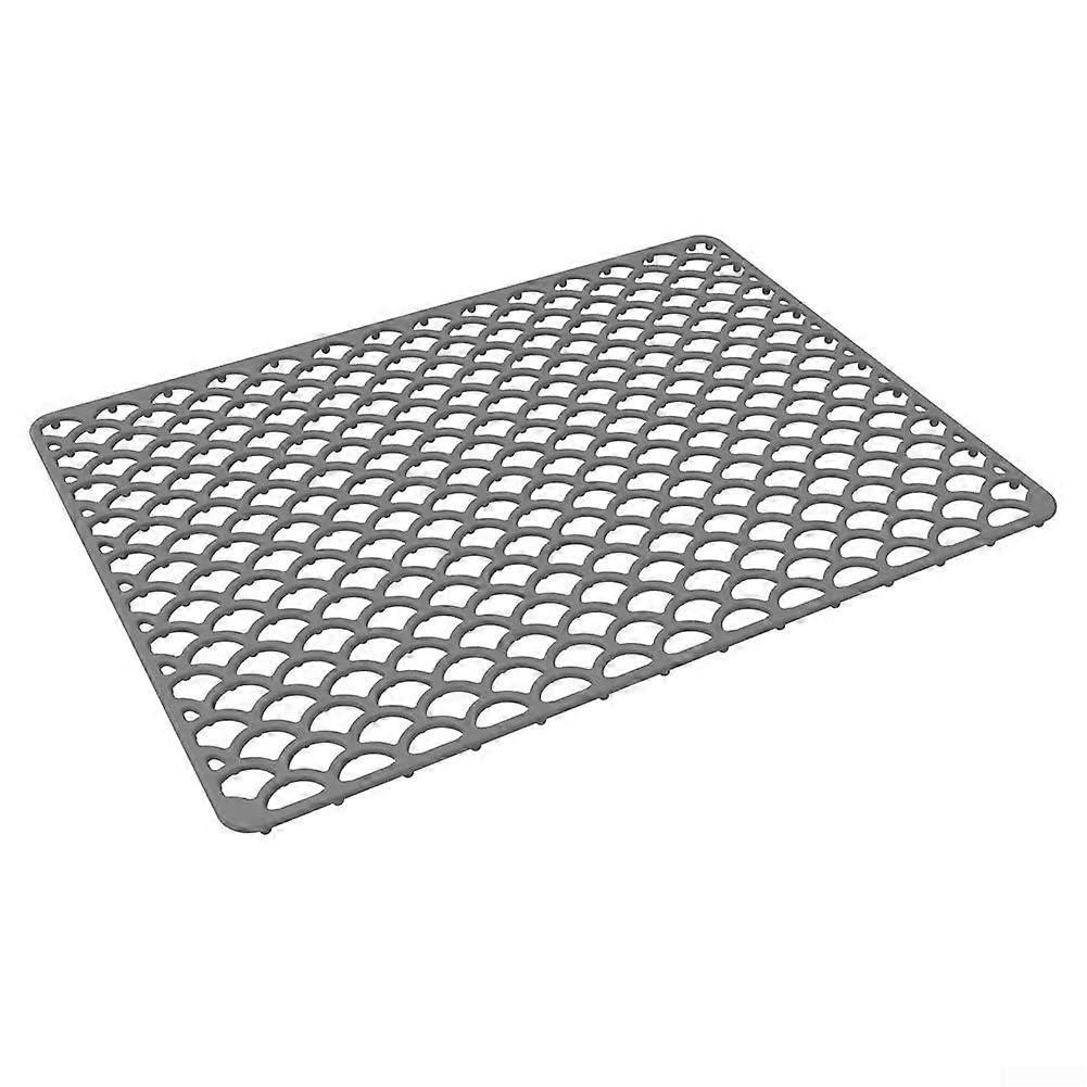 Silicone Sink Mat Kitchen Sink Protector with Scratch Heat Resistant Noise Reduction Design Gray