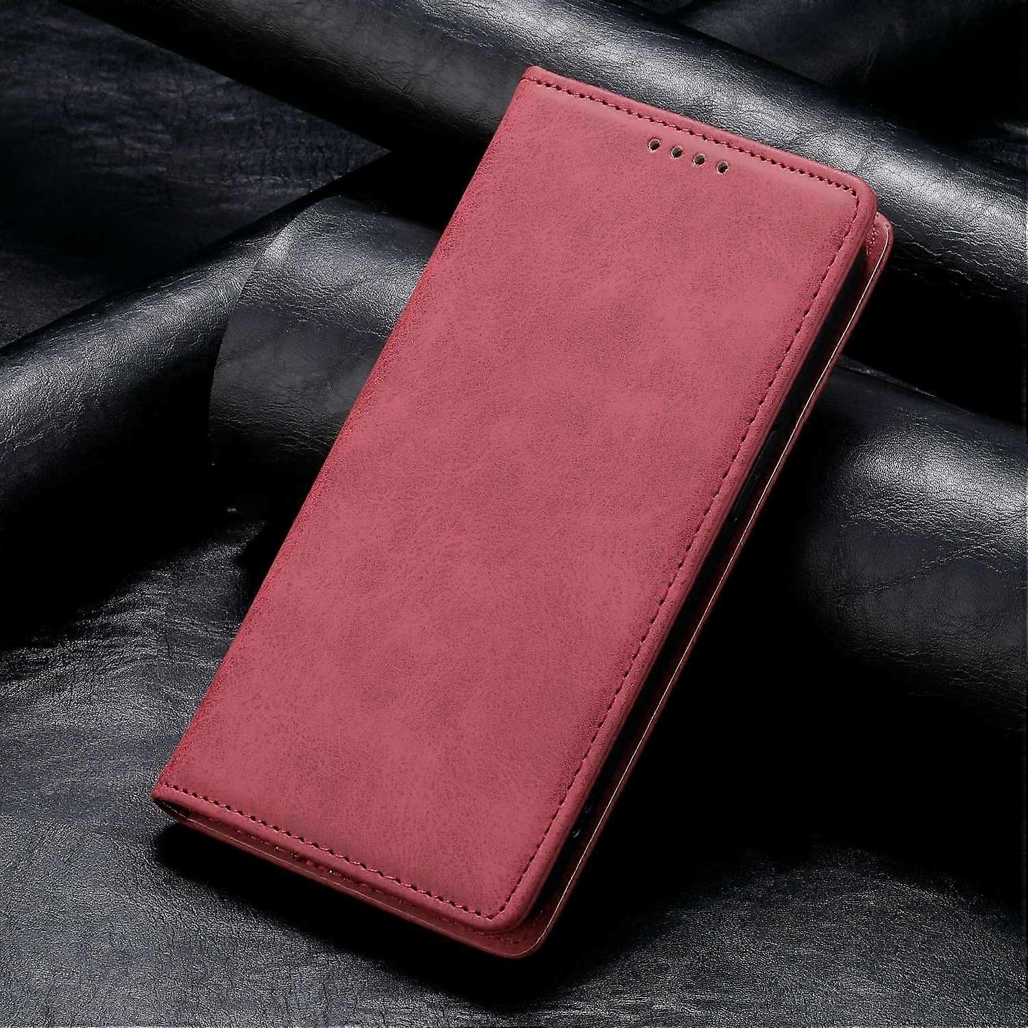Case For Iphone 13 Mini Wine Red Business Leather Multifunctional Creative Solid Color No8821