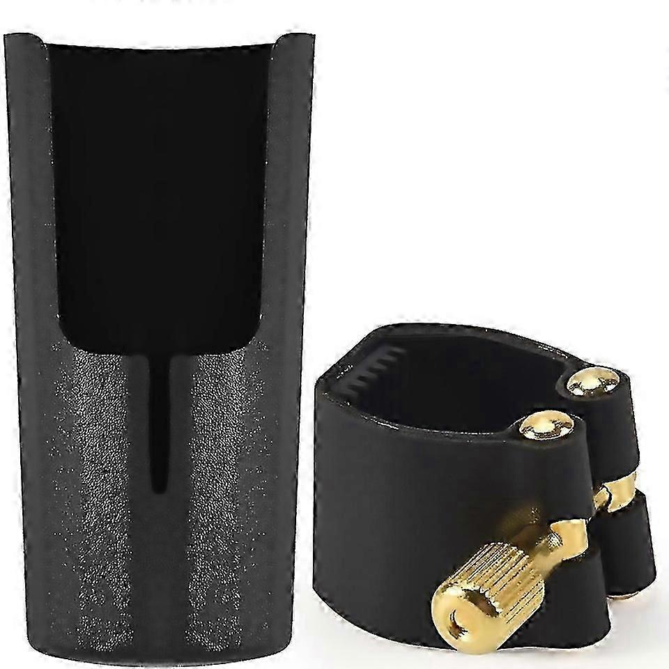 For Plastic Clarinets Nozzle Cap With Pu Ligature Black