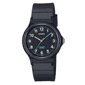 Casio Pop analog svart biobasert harpiksrem svart urskive kvarts LQ-24B-1B dameklokke