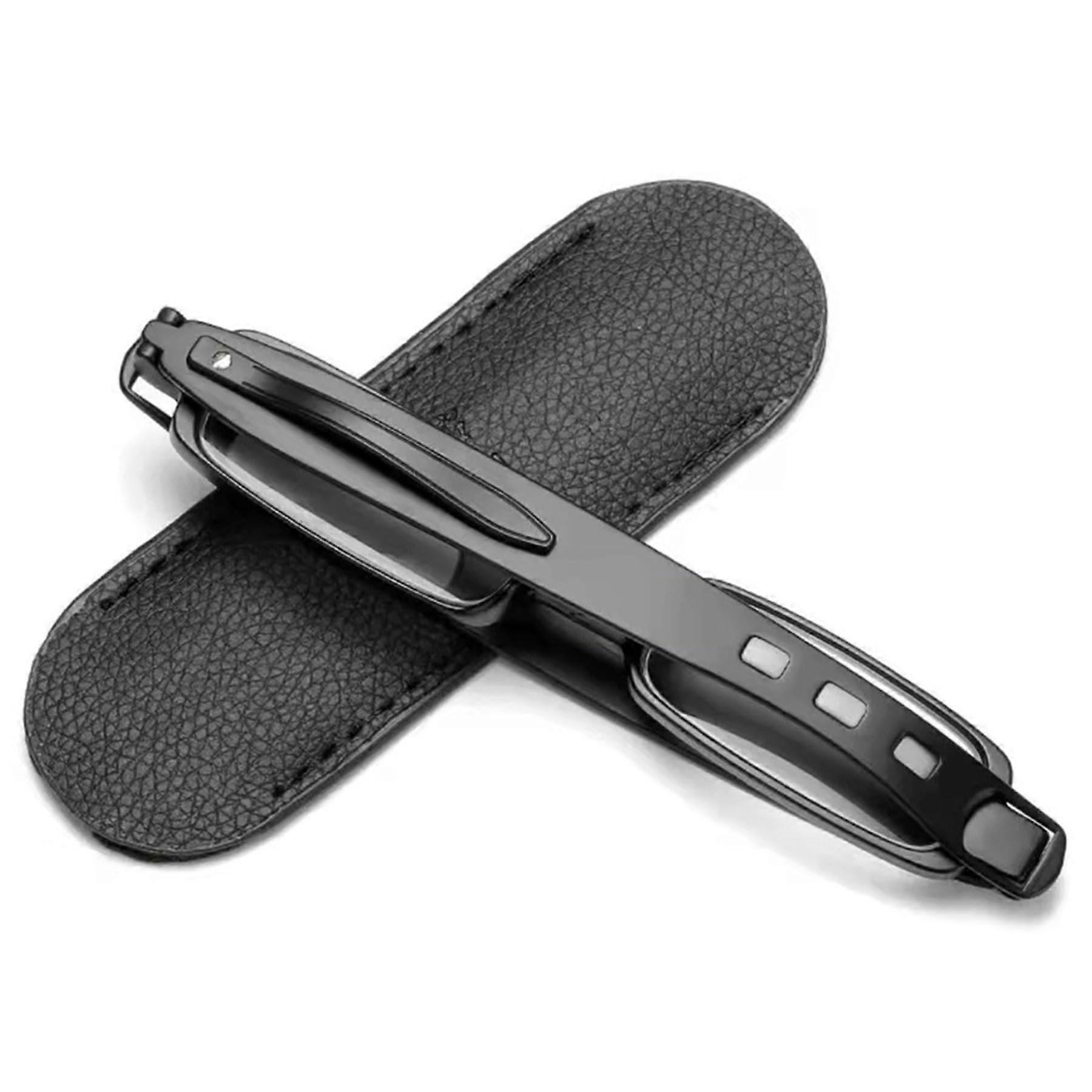 2 Pack Folding Reading Glasses Blue Light Blocking Slim Pocket Size 360° Rotating Frame Black 1.5x