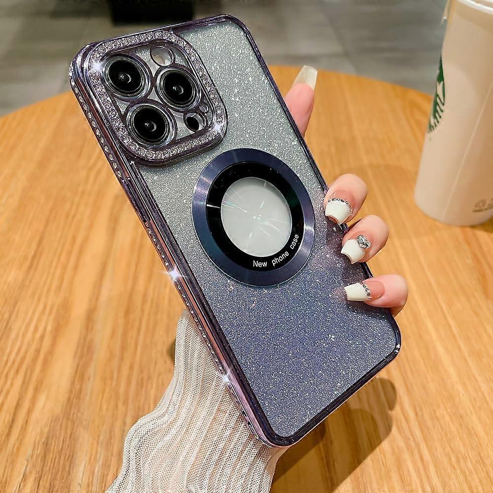 Luxury Glitter Gradient Plating Case for iPhone 13 Pro Max and 14 Pro Max Shockproof TPU Cover