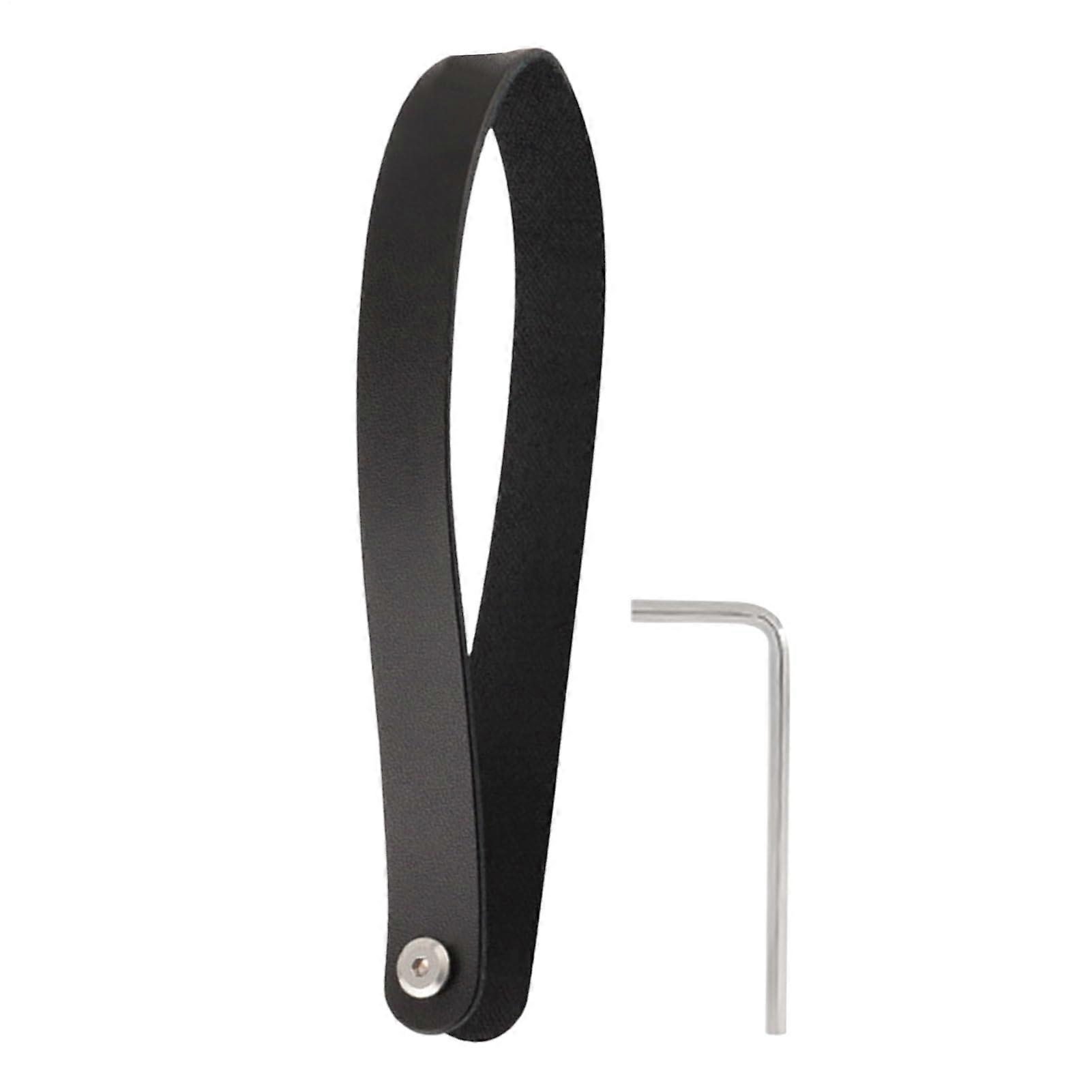 Bike Handlebar Bag Quick Release Handle with Leather Pull Strap and Stainless Steel Buckles