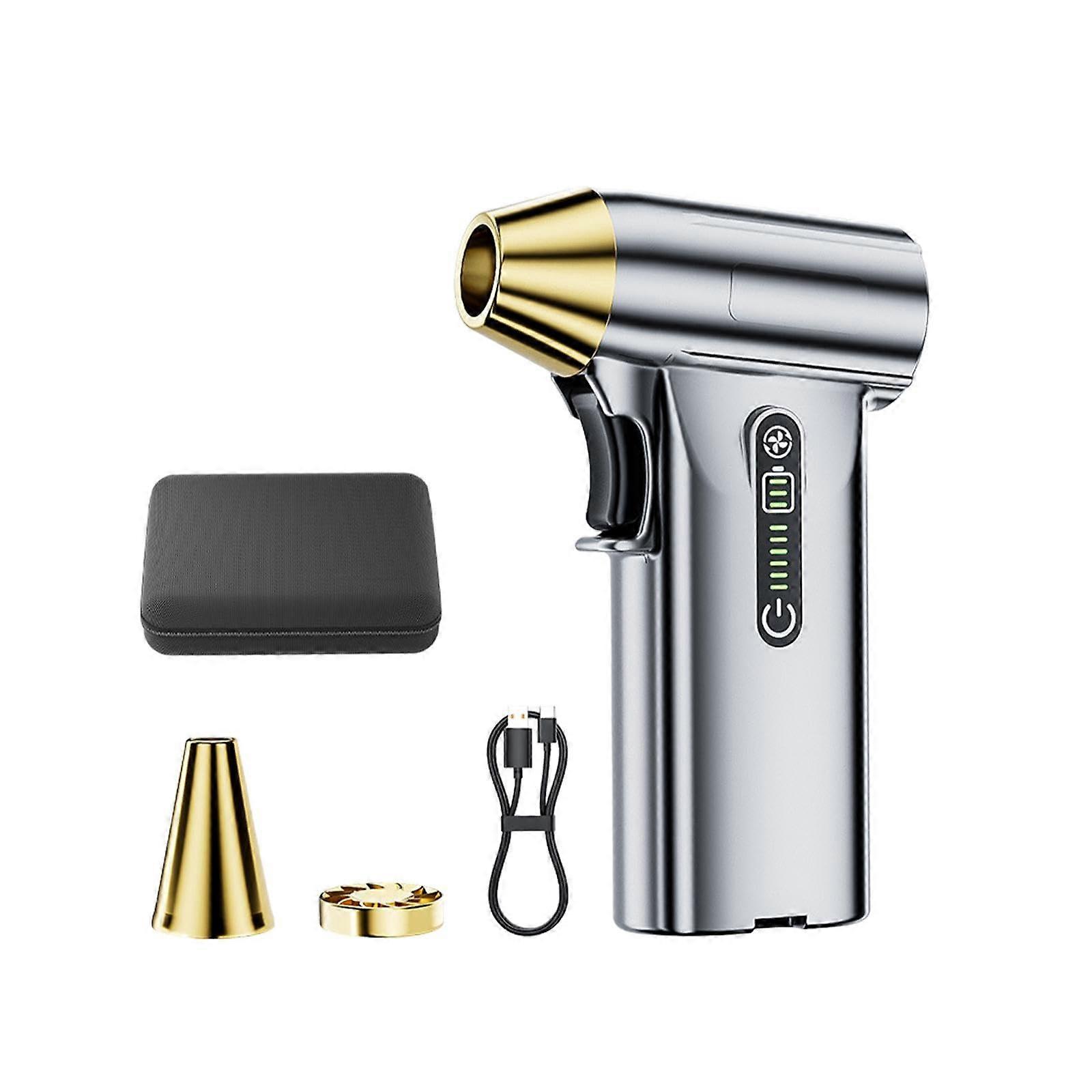 Electric Air Duster with Adjustable Speed Control for Computer Keyboard and Car Cleaning, Silver