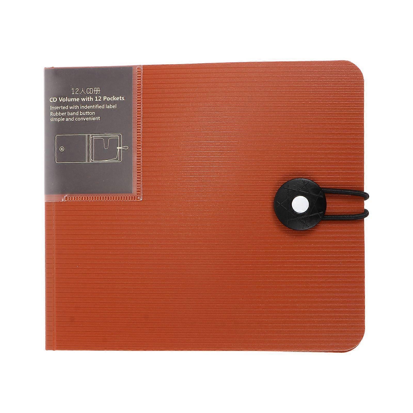 1pc 12 Pieces Practical CD Storage Case Practical Disc Protective Bag (Claret)