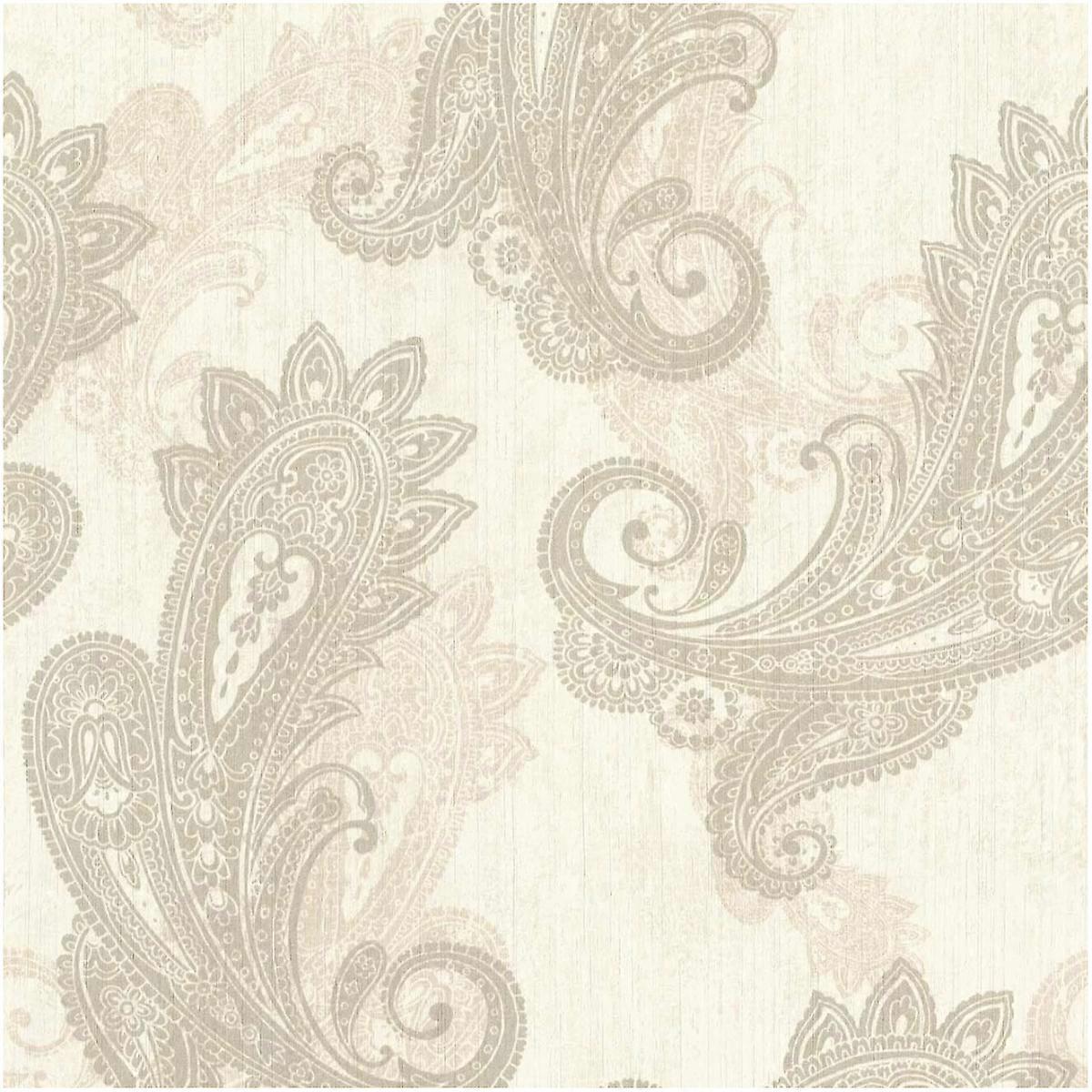 Cream Indian Paisley Wallpaper