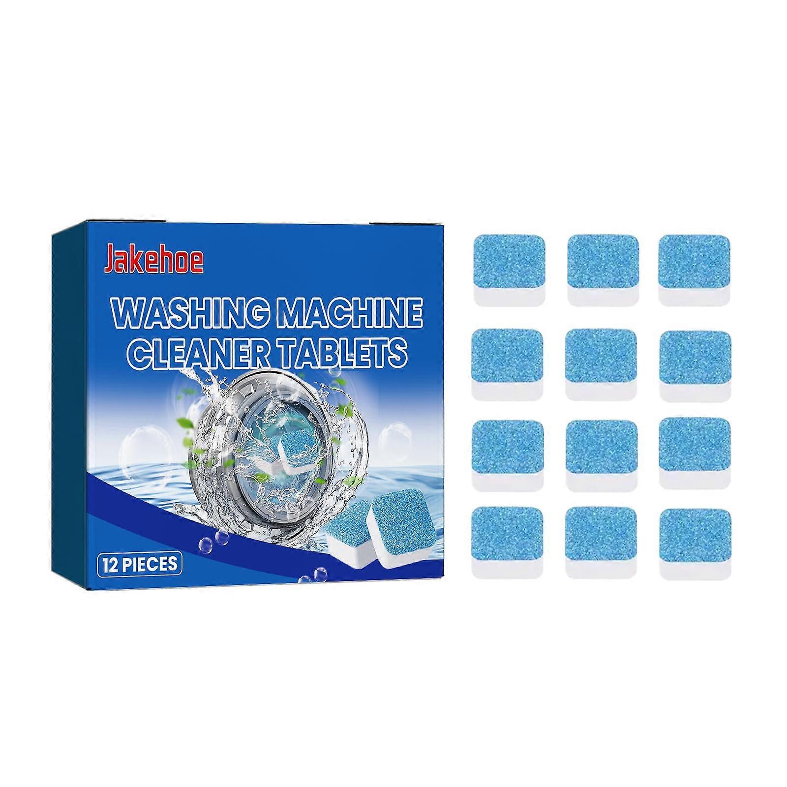 Washing Machine Cleaner Tablets 12 Pack Deep Cleaning Effervescent Descaler for HE Front and  Load