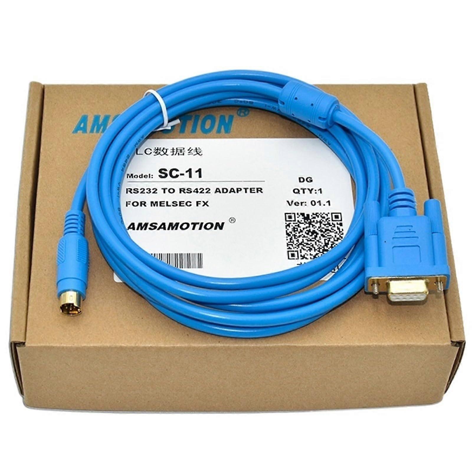 SC11 PLC Programming Cable for Mitsubishi FX Series, RS232 Shielded 3M with GoldPlated Connectors