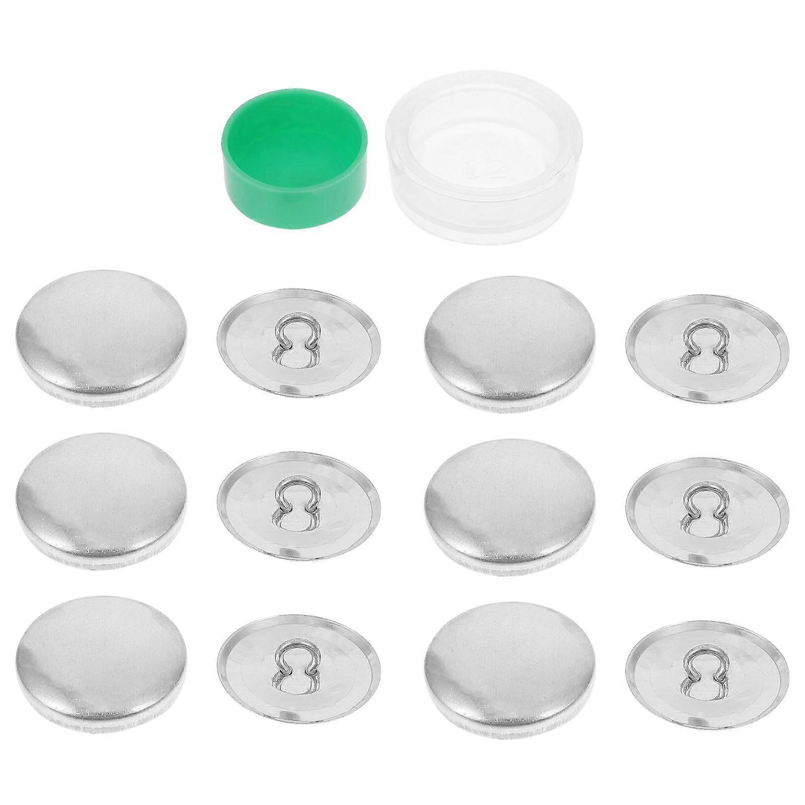 2 Sets DIY Cloth Covered Buttons DIY Handmade Fabric Button Round Shape Buttons