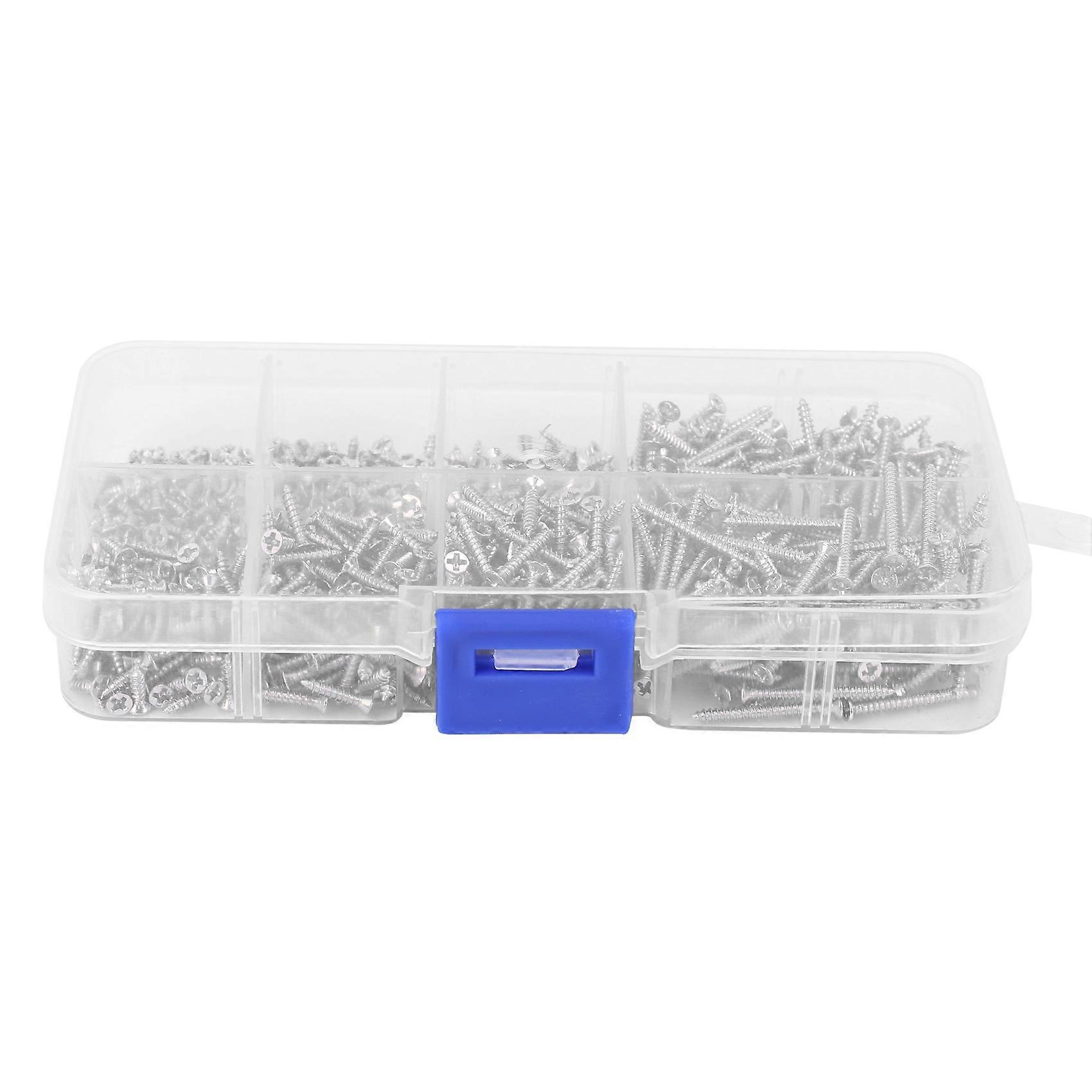800Pcs Self Tapping Screw Kit Lock Nut Wood Thread Nail Screw Sets M2