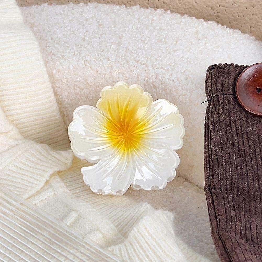 Two Tone Plastic Claw Hair Clips Flower golden 77x77mm