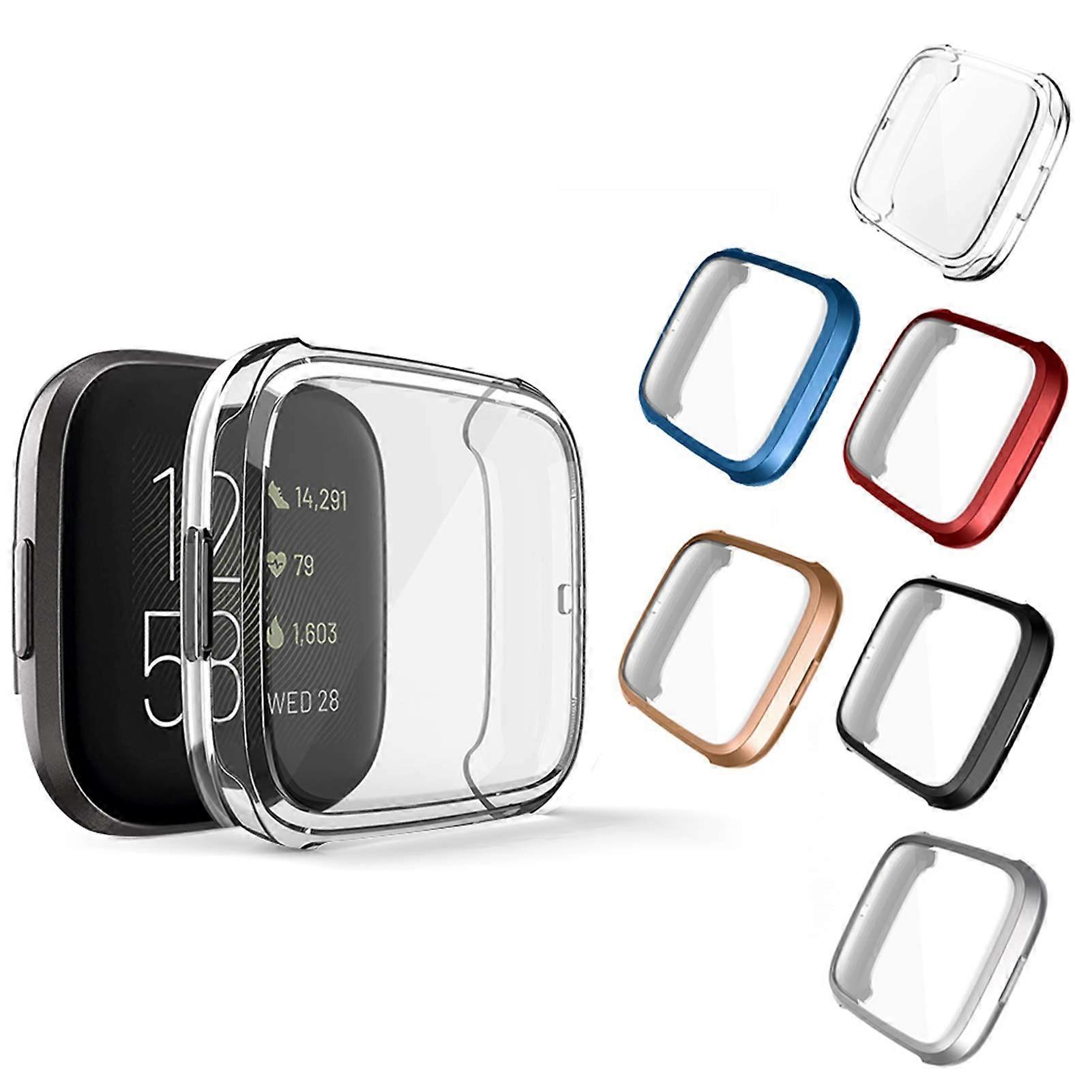 Case and Screen Protector 6 Pack for Fitbit Versa 2, 360° Protection Rugged Plated Cover Set