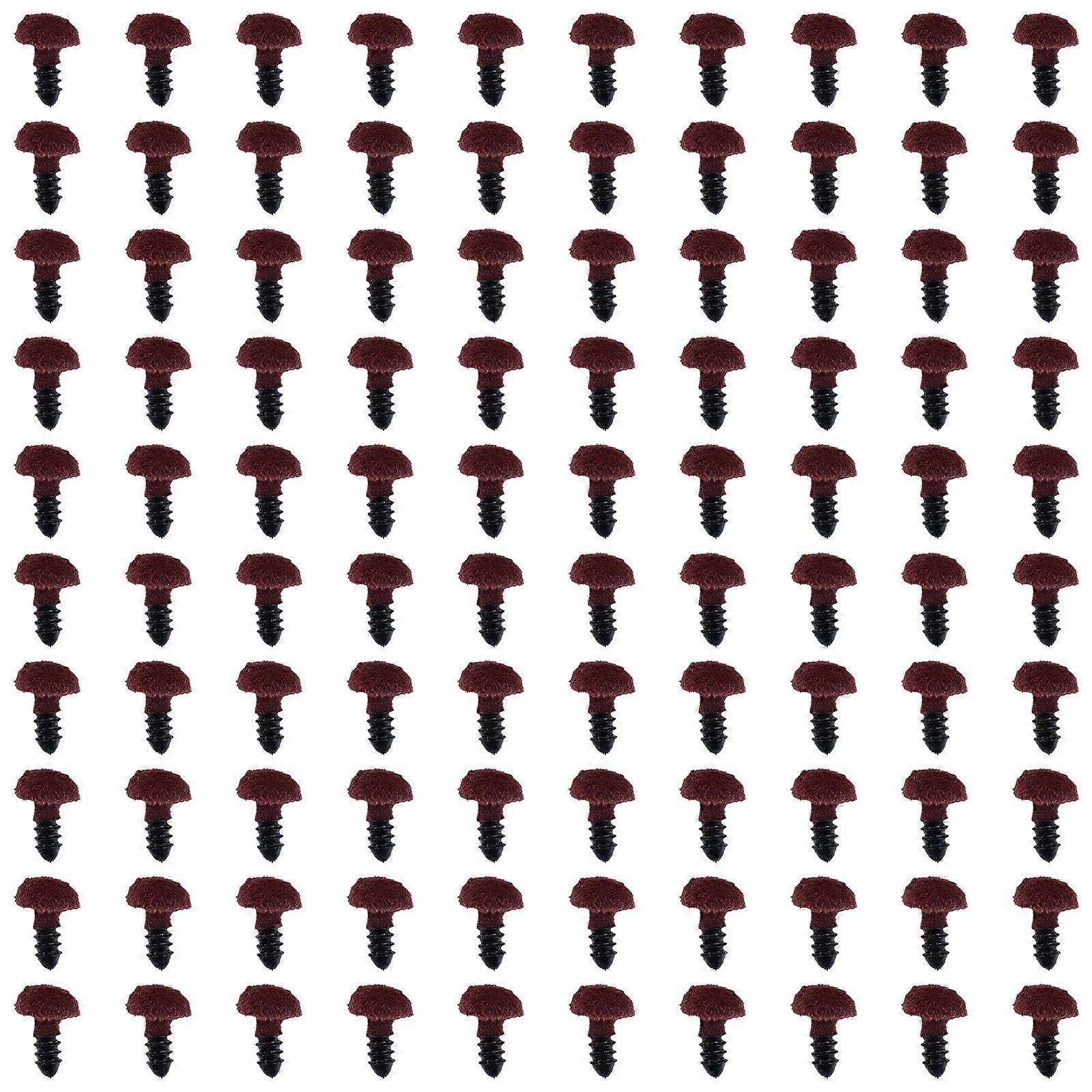 Bear Doll Nose Flocking Triangle Nose for Doll Making Use 100Pcs Brown