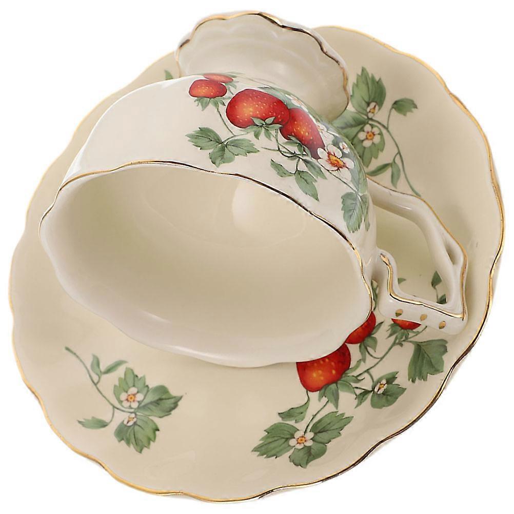 European Style Ceramic Cup Saucer for Coffee Drinking 1Set