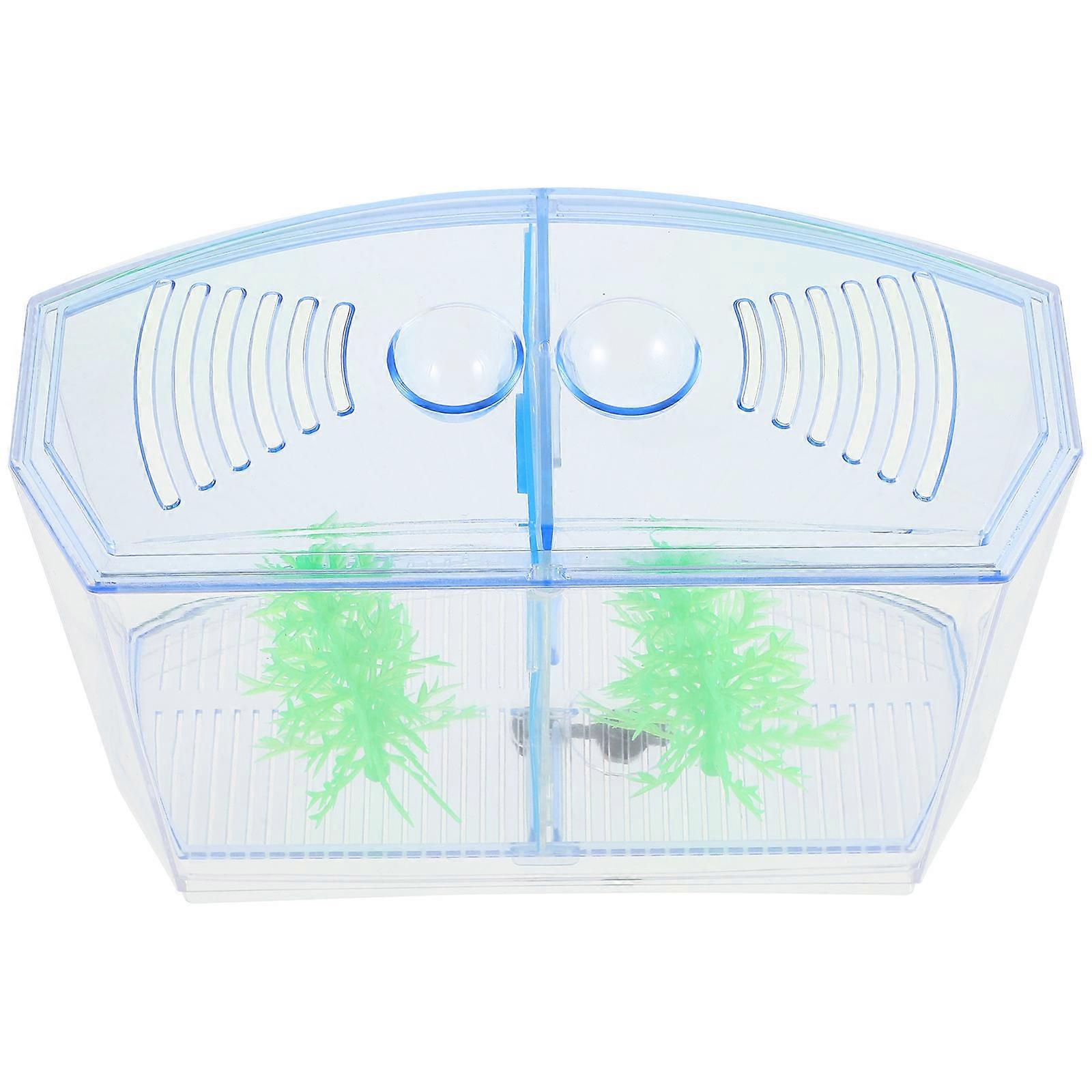 Fish Isolation Box Breeding Tank for Safe Fish Separation 5Pcs Blue Plastic