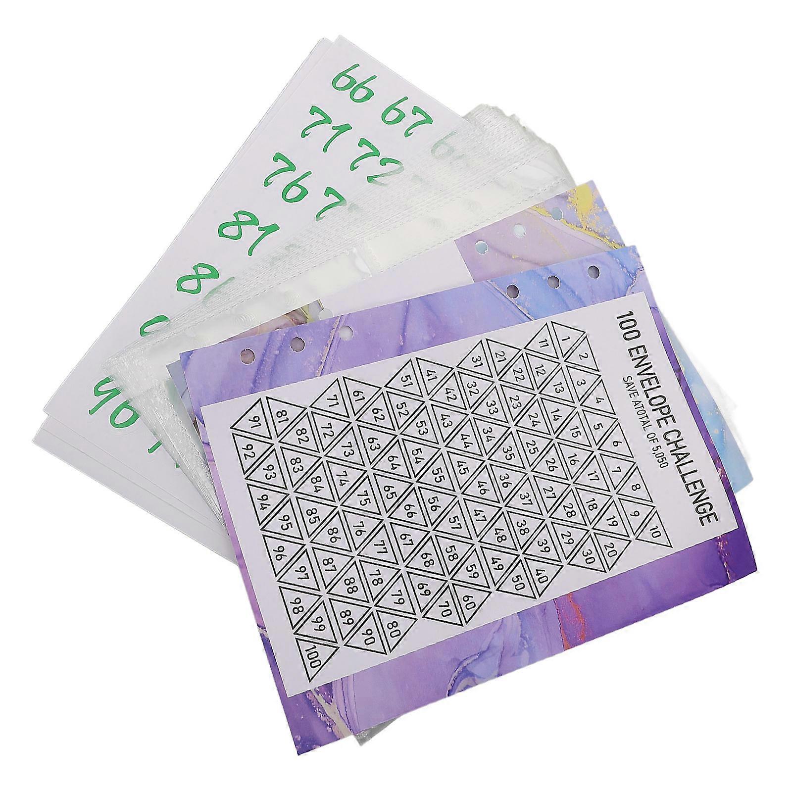 Saving Binder Inserts for Money Binder Refills 2Sets Transparent PVC Material