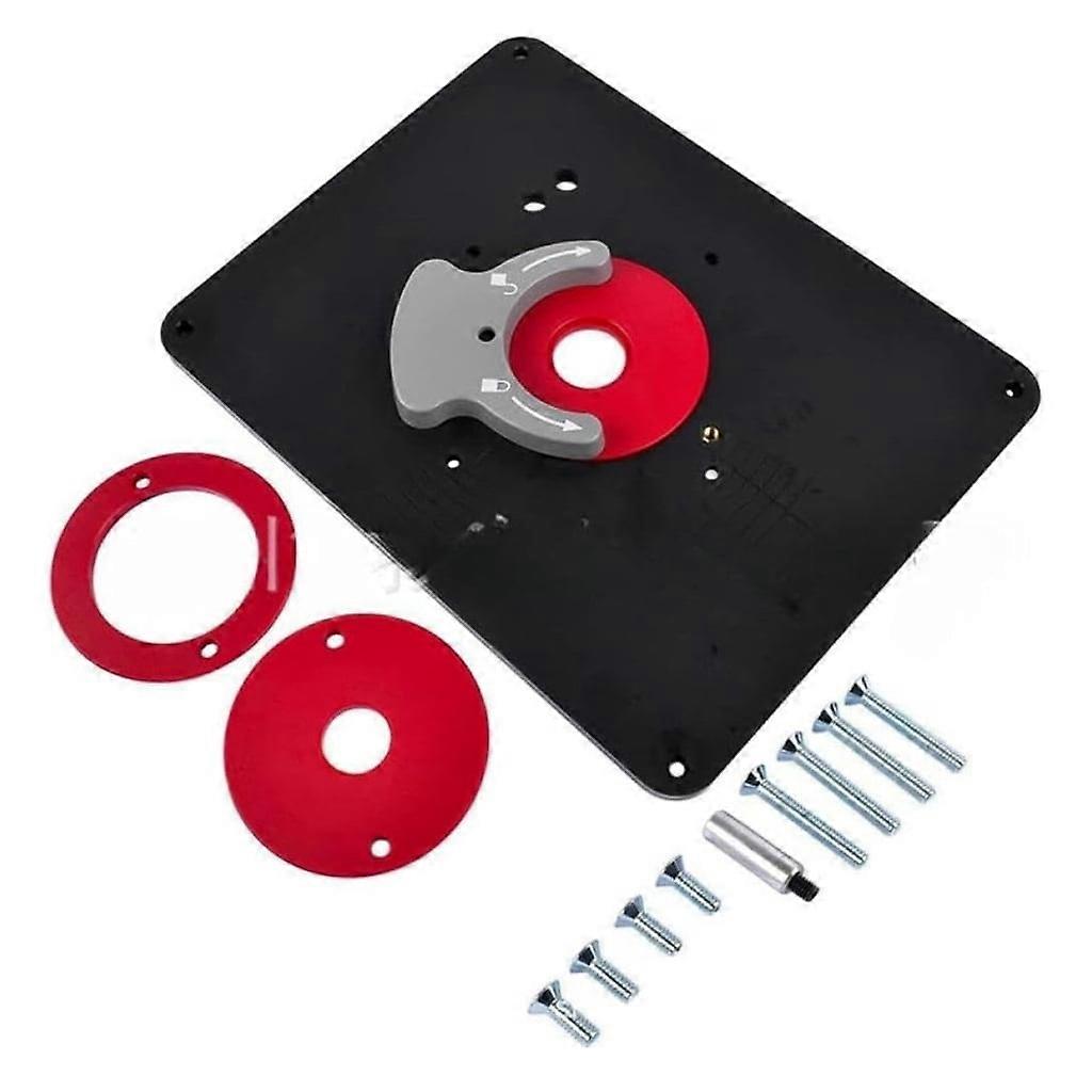 Universal Router Table Insert Plate Set Featuring Predrilled Holes Quick Installation Suitable for Multiple Router Model