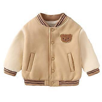 Casaco de beisebol infantil com forro de algodão acolchoado, ideal para outono e inverno. Perfeito para meninas e meninos de 6 a 12 meses.