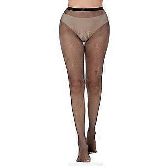 Sparkly Black Glitter Tights for Women – Sheer Pantyhose Under Dress, One Size, Compatible with All Outfits