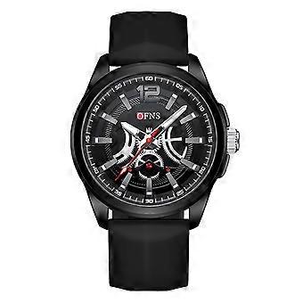OFNS Men's Automatic Mechanical Watch - Black Dial with Green Silicone Strap - Luxury Sports Style - Water Resistant - Premium Quality