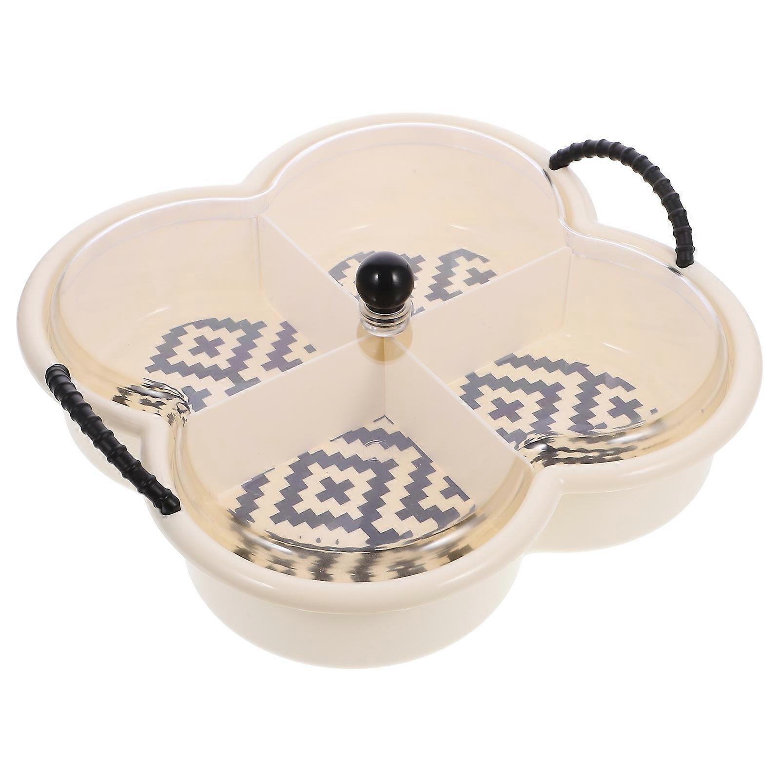 Snack Serving Tray Divided Fruit Platter Tray for Use Beige PP