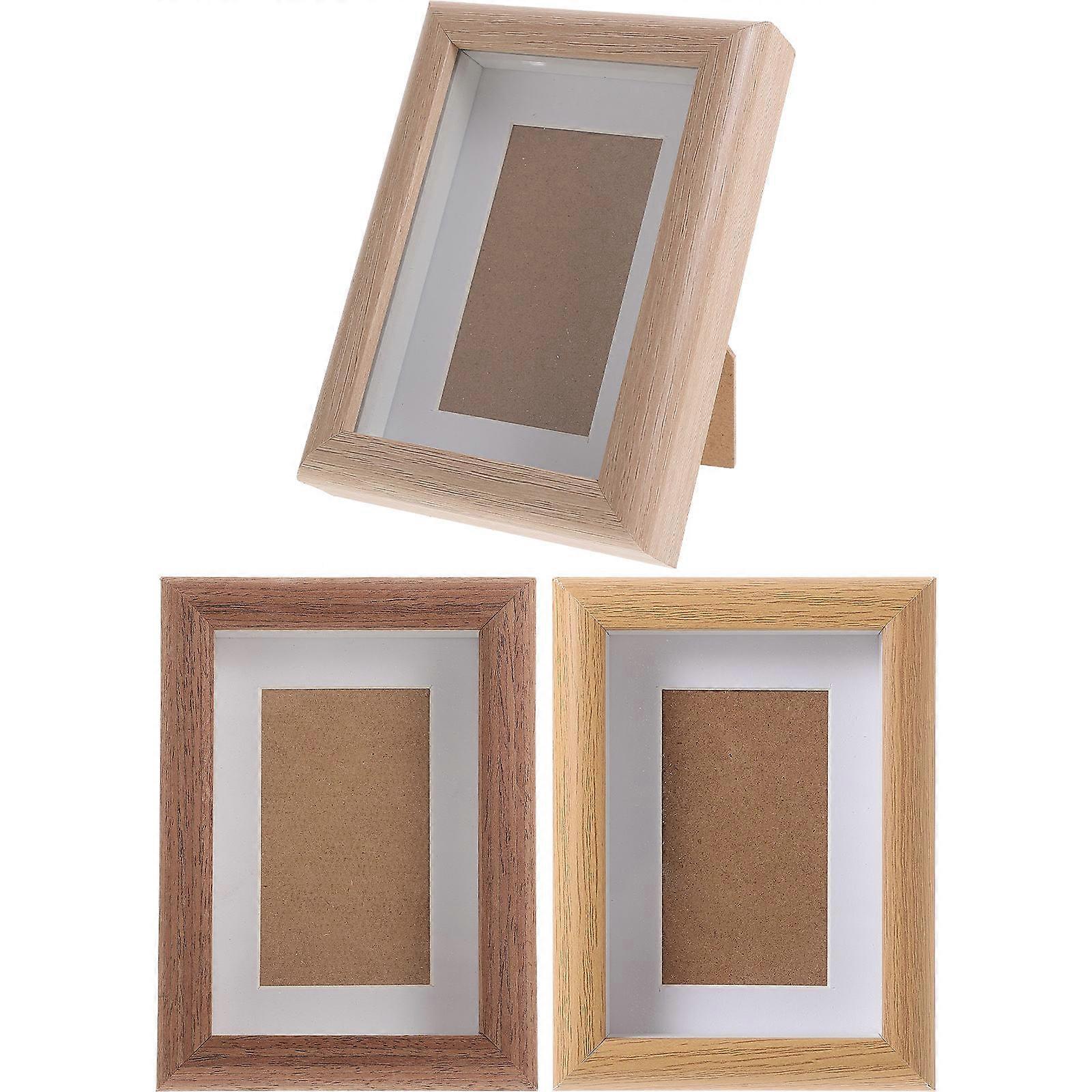 Wooden Picture Frames Display Frames for Decoration 3Pcs Assorted Color