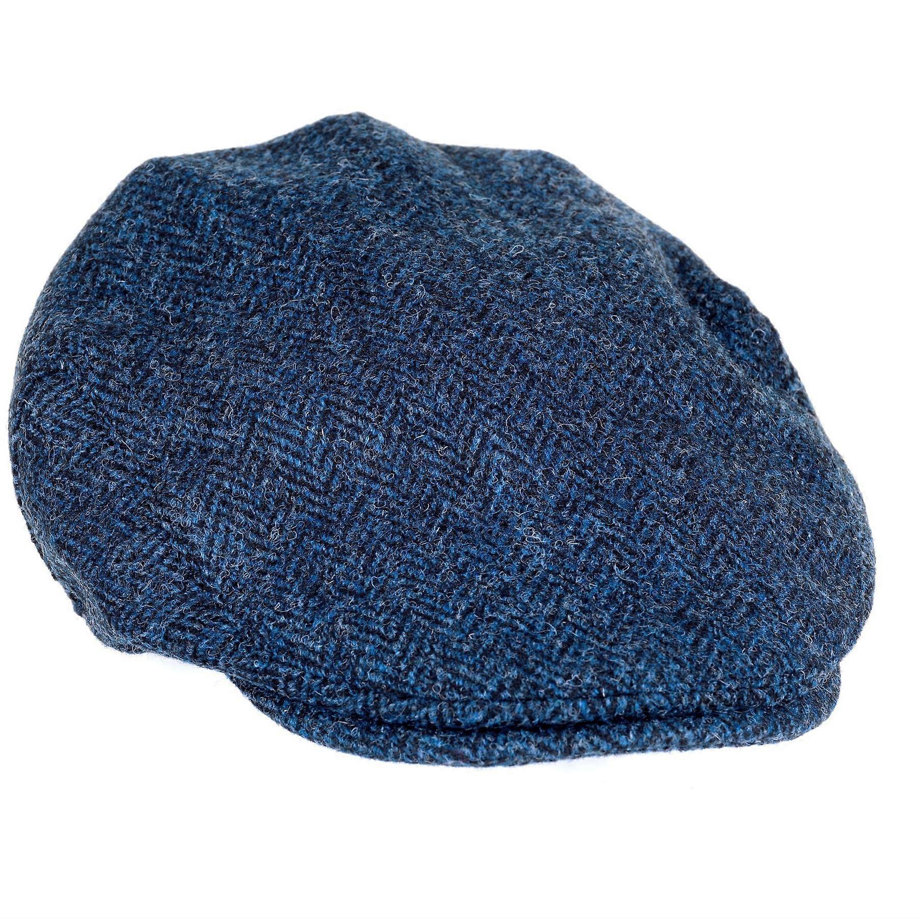 Highland Harris Tweed Flat Cap ZH014 Midnight