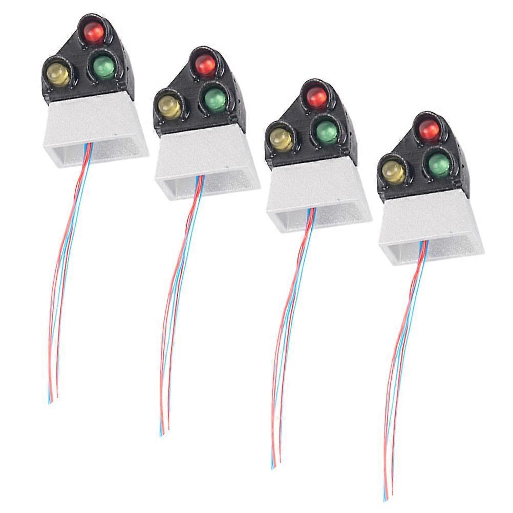 Luminous Signal Light Model for Sand Table Decor 4Pcs Mini Signal Lights