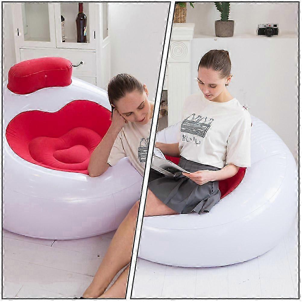 Inflatable Sofa Creative Lazy Couch for Sitting Use 1Pcs Red PVC