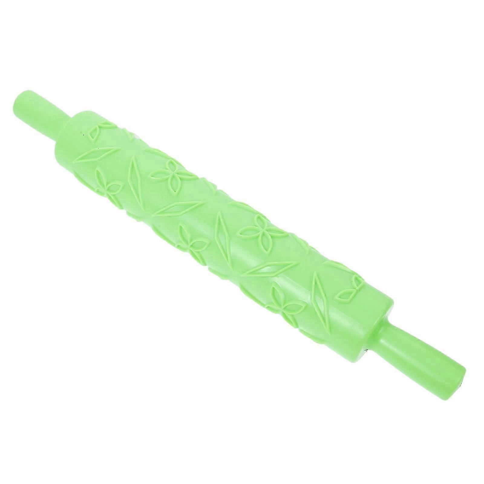 Embossed Rolling Pin Plastic Rolling Pin for Cake Decorating Tool Green