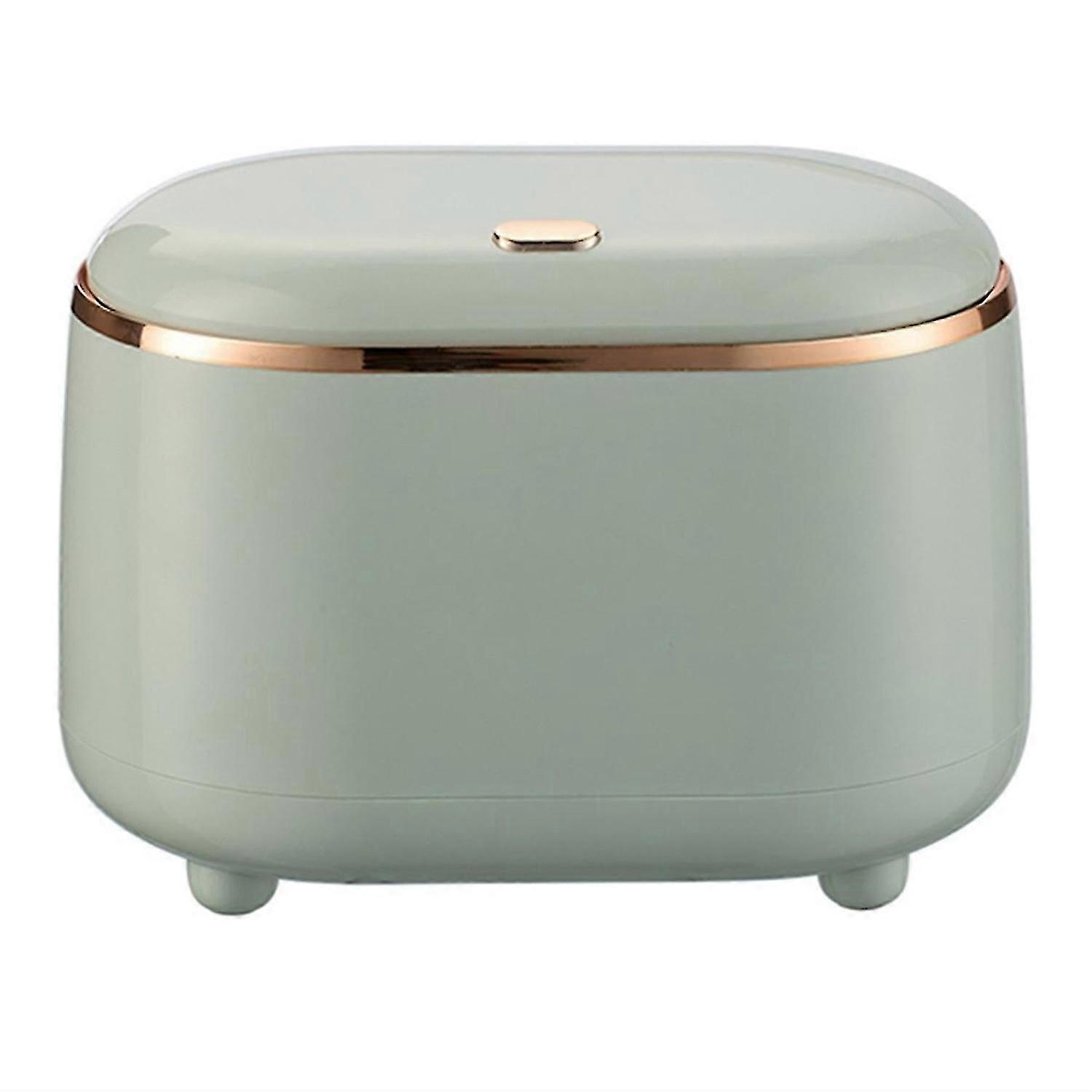 -Type Desktop Small Trash Can with Lid, Light Green