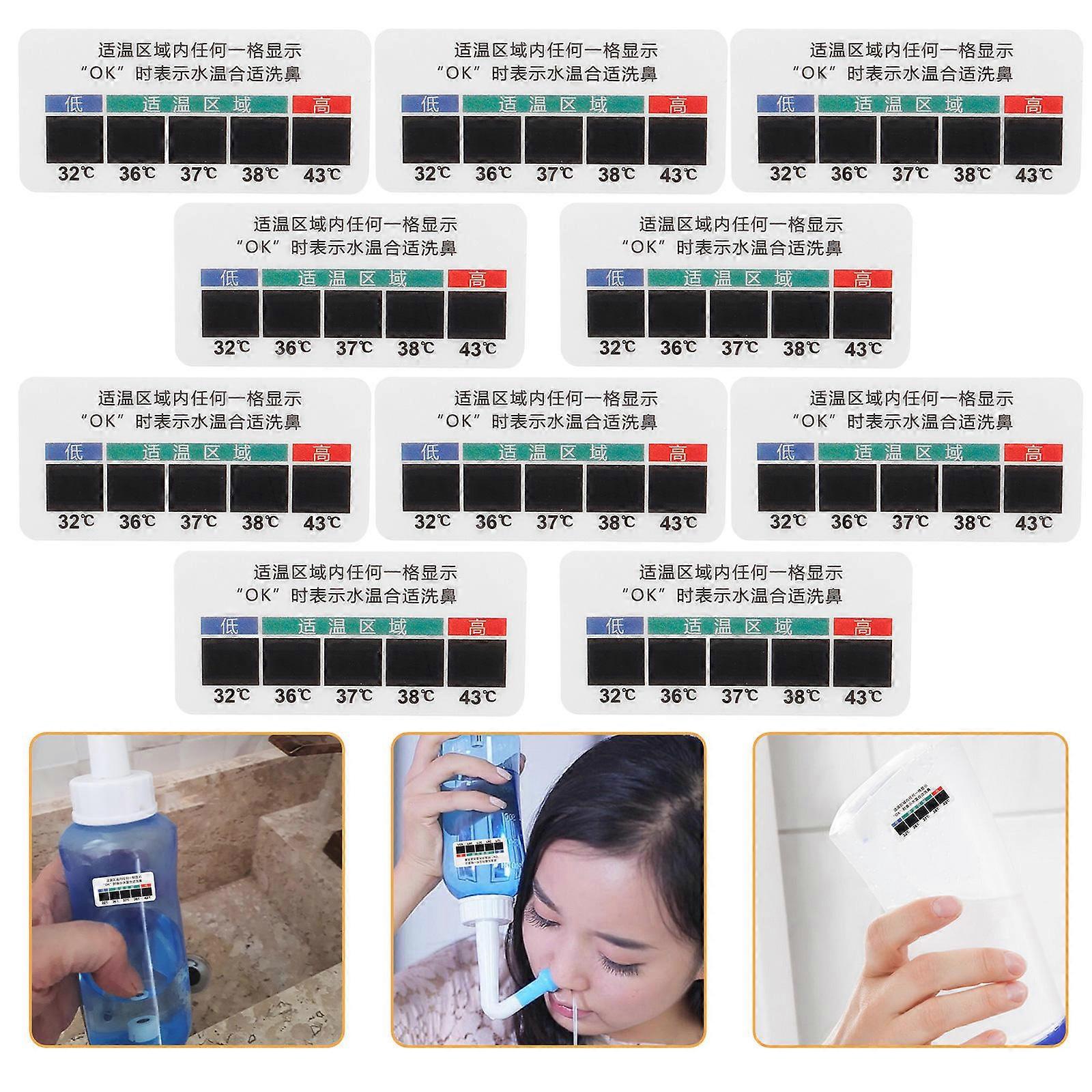 10Pcs Nose Solution Temperature Strips Nose Solution Temperature Stickers Solution Temperature Strips